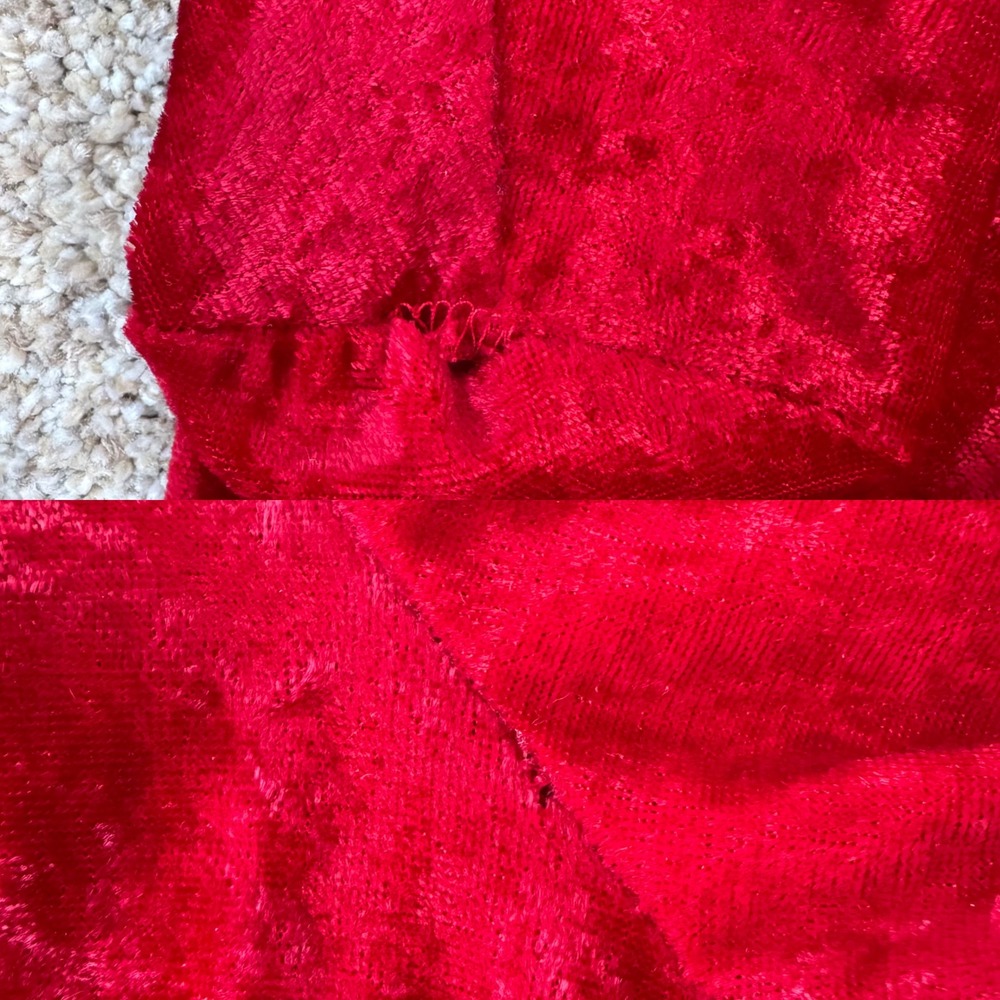 Vintage Y2K 90s Lip Service Corset Bell Sleeve Lace up Crushed Velvet Top Goth L - Picture 8 of 8